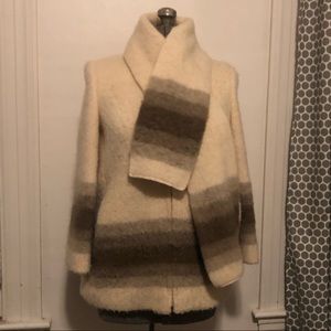 Vintage Ivory Zippered Sweater Jacket